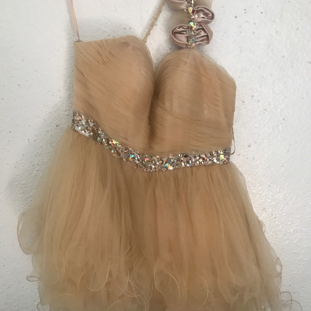 Beige mini dress